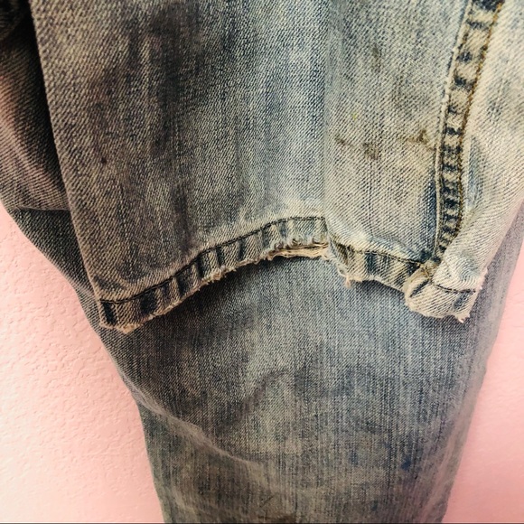 Vintage Distressed Lee Relaxed Bootcut Dungarees Grunge - Picture 10 of 16